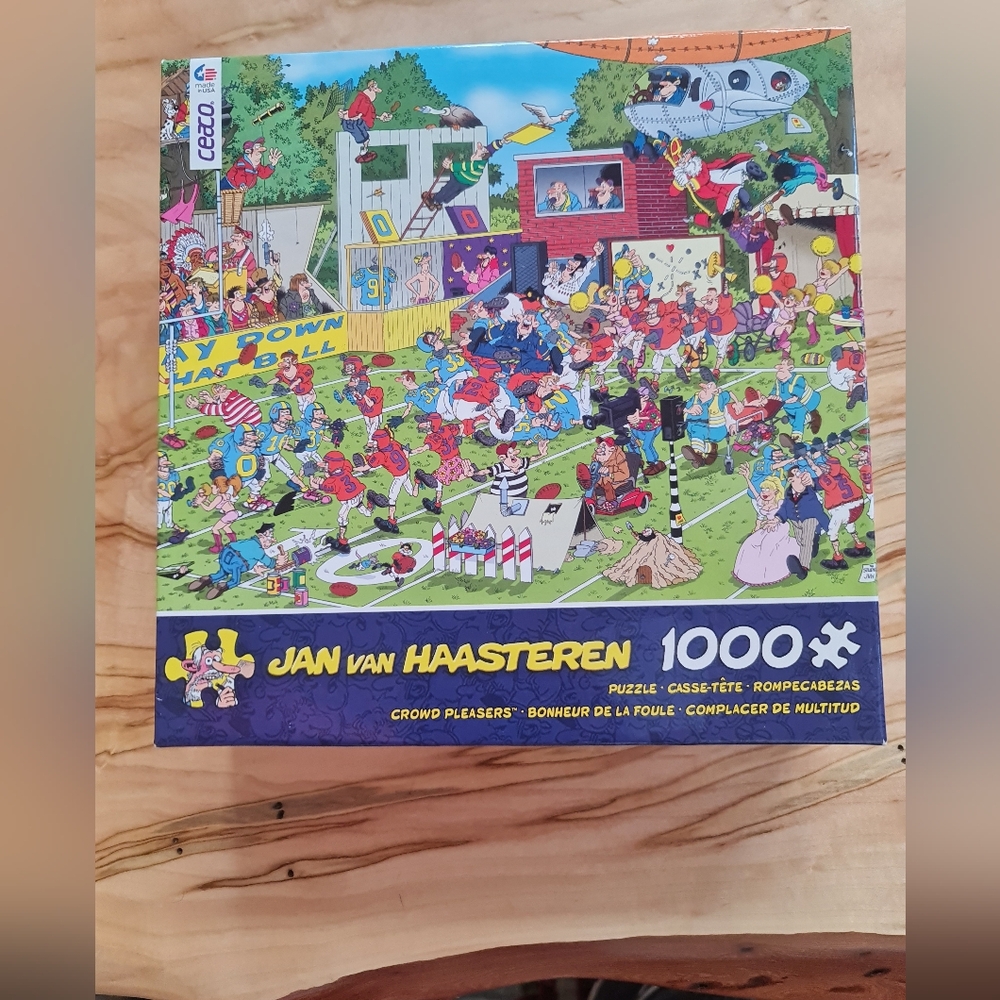 Jan van Haasteren 1000 Piece Puzzle CHAOS IN THE FIELD 2016 EUC Collectible